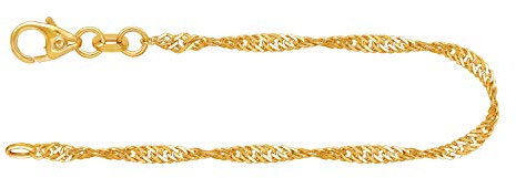 EDELIND Feines Armband Damen 333 375 585 Gelbgold Armkette 2.2 mm Singapurkette Echt Gold Goldarmband mit Schmuck Geschenkbox