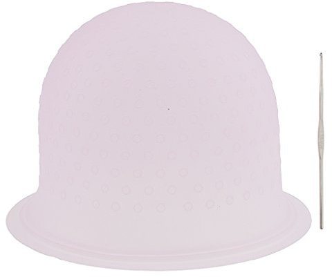 Gazechimp Wiederverwendbare Strähnenhaube mit Strähnennadel Set (Silikonhaube, Metallhaken) - Rosa