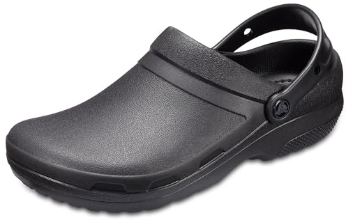 Crocs Unisex Adult Specialist II Work Clogs | Enclosed Toe | Slip Resistant | All Day Comfort, Black, 10 Women/8 Men