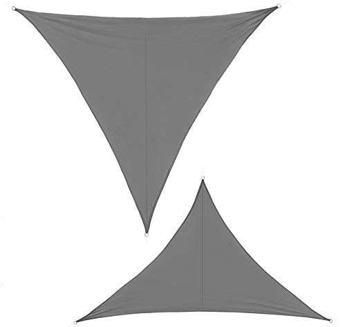 BB Sport Tenda Velo Sole Triangolare Vela Sole Ombreggiante 100% PES Protezione Solare UV 30+ Parasole Giardino Esterni, Dimensione:4m x 4m x 5.8 m, Colore:Granito