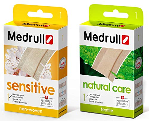 Medrull Sensitive Pflaster Natural Care Wundpflaster in Meterware Hautfreundliche Hypoallergene, Pflaster mit sicherer Klebkraft, flexible und atmungsaktive Heftpflaster