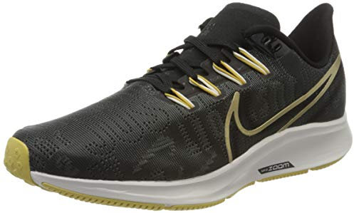 Nike W AIR ZOOM PEGASUS 36 PRM, Women’s Running Shoe, Dk Smoke Grey/Particle Grey/Black/Infinite Gold/Pale Ivory/Summit White, 6.5 UK (40.5 EU)