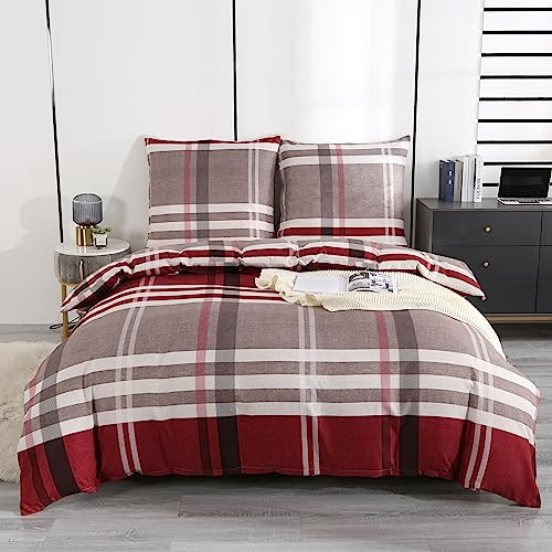 Homaxy Mikrofaser Bettwäsche 135x200cm mit Reißverschluss 2 teilig Weiche Bettbezug Set Gestreift Wendebettwäsche, 1 Kopfkissenbezug 80x80 cm (Style 4)