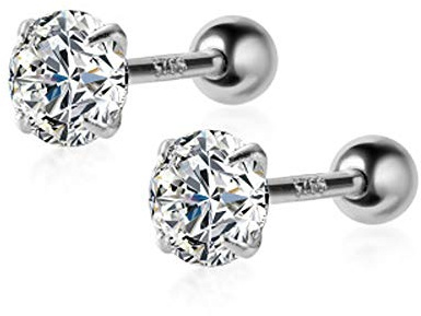 20G Kristall Ohrringe 925 Sterling Silber Zirconia Ohrstecker Knorpel Ohrringe Piercing Ohrstecker Piercing Barbell Helix Ohrringe Screwback