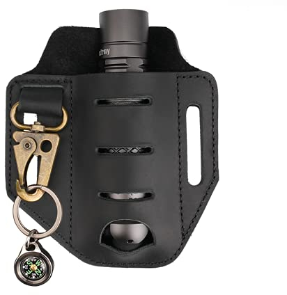 VIPERADE PJ9 Plus EDC Lederscheide Multitoolscheide Werkzeuge Holster Messergürtelscheide Taschenlampenscheide für Leatherman Multitools Messerscheide Handgefertigte (Schwarz/Plus)