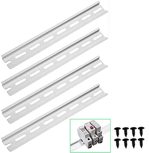 Greluma 4 Pièces Rail DIN, Rail DIN en Aluminium pour l'installation de l'armoire de Distribution Dans l'armoire de Commande (3,5 cm / 1,38 de Large, 20 cm / 8 de Long, 0,75 cm / 0,3 de Haut)