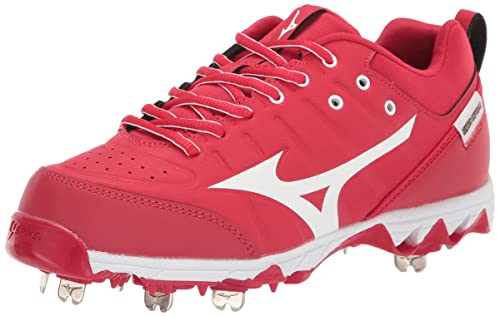 Mizuno dam 9-spik 9 Spike Swift 7 Low Metal Softball-Cleat, Rödvit, 8,5 US