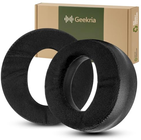 Geekria Komfort Hybrid Velours-Ersatz-Ohrpolster, kompatibel mit Sony PlayStation 5 Pulse 3D PS5 Headset, Memory-Foam-Ohrkissen mit Entfernungswerkzeug (Schwarz)