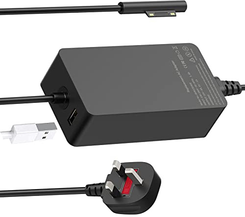 BIUBOTY 65W Laptop Charger for Microsoft Surface Pro 11/10/9/8/7/6/5/4/3/X | Power Supply Compatible with Surface Laptop 7/6/5/4/3/2/1 Surface Book 3/2/1 Surface GO Surface Edge Model 1706 1796 1800