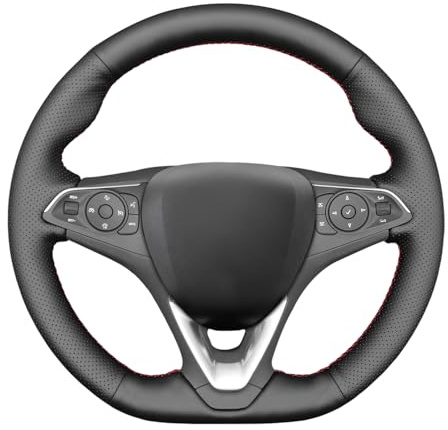 MEWANT Passgenauer Lenkradbezug zum Nähen für Opel Astra | Opel Astra K / Corsa F / Corsa E (OPC) / Combo E / oder Suede Echtleder Atmungsaktiv Für Beheizte Lenkräder Langlebig