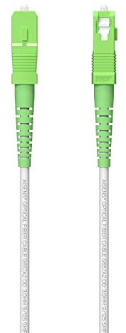 AISENS - A152-0615 - Cable fibra óptica latiguillo G657A2 3.0 9/125 SMF simplex CPR Dca LSZH, SC/APC-SC/APC, blanco, 60m