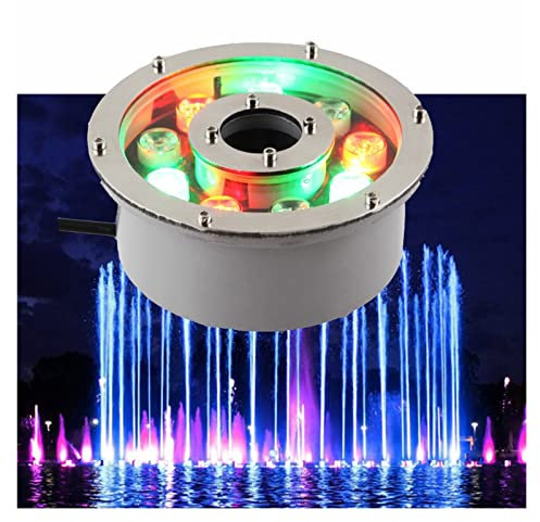 LGJEGD Unterwasser-LED-Leuchten IP68 wasserdicht, 6-24 W, bunter Farbwechsel-Landschaftsscheinwerfer, geeignet for Unterwasser-Brunnen-Pool (Color : 85-265v, Size : 18w)