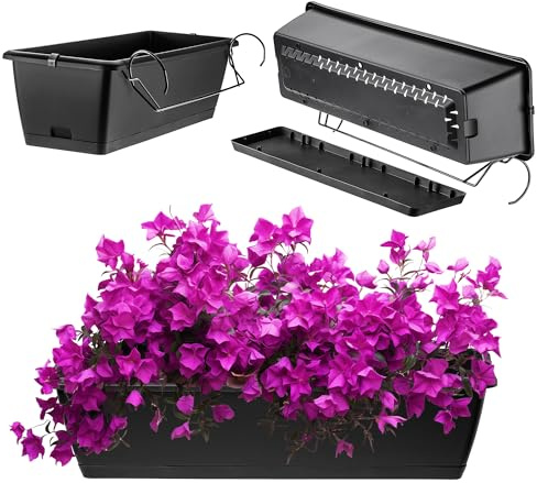 KADAX Blumenkasten 60 cm Anthrazit – Pflanzkasten aus Kunststoff, wetterfest und robust, ideal für Balkon, Terrasse und Fensterbank