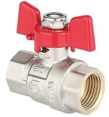 zencQ Valvola a Sfera con Maniglia a Farfalla 1/2” FF Maniglia a Leva - PN40 bar Valvola a Sfera con Attacco a vite Per Uso Industriale con Filettatura Interna (1/2 pollice)