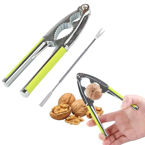 Cutiolly Cascanueces,Cascanueces Manual,Galleta de Nuez Tarea,Rompe Nueces,Mango de Silicona Antideslizante Cascanueces,Alicates Romper Nueces,Multifuncional para Nueces, Avellanas, Nueces y Mariscos