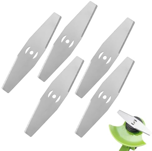 Glomora 5 Piezas Cuchilla De Cortacésped, Cuchillas De Repuesto, Cuchillas de Metal, para Desmalezadoras Cuchillas De Desbrozadora De Acero Duradero para Cortadoras De Césped Eléctricas