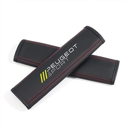 evimo 2 pièces Voiture Protège Ceinture de Sécurité Coussin, pour Peugeot Sport 206 208 3008 307 207 301 308 5008 2008 508 Durable Souple Confortables Rembourrage Ceinture Sécurité,A