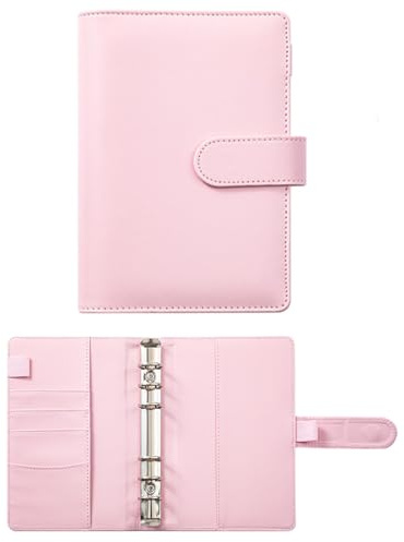 Leder A6 Ringbuch,Planer Notizbuch Cover Notizbuch Planer Organizer Nachfüllbare Binder Cover für A5 Füllpapier (Innenpapier nicht inbegriffen)