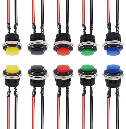 Interrupteur à bouton-poussoir rond Momentary pré-soudé