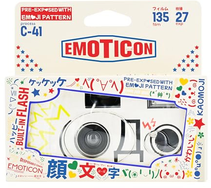 Retocolor Emoticon 400 35mm Disposable Film Camera 27EXP, ISO400, Color Negative Film, Focus Free, Easy to Use, Built in Flash, Single Use (Film and Battery Included)