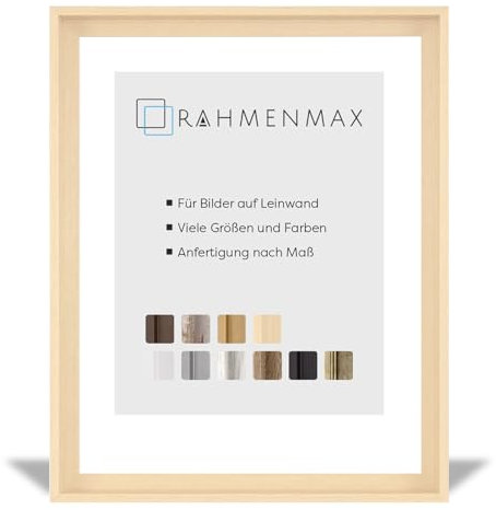 RahmenMax MDF-Leerrahmen ASTURIEN speziell für Leinwandbilder BZW. Keilrahmenbilder im Format 70 x 100 cm. Schattenfugenrahmen in der Farbe: Ahorn Dekor. 10 Farben zur Auswahl