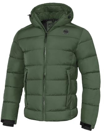 PITBULL - Chaqueta de invierno para hombre con capucha Airway V, chaqueta acolchada para hombre con cremallera, bolsillos laterales cómodos, perfecta para el invierno.