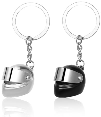 UEAVOID 2 Pièces Mini Casque 3D Clés, Casque Moto Clés, Idéal comme Cadeau Anniversaire, Cadeau Vacances