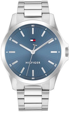 Tommy Hilfiger Bruce Analog-Quarzuhr für Herren mit Silikon- und Edelstahlarmband