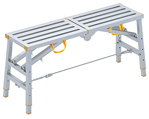 Plataforma de trabajo plegable portátil para decoración interior y exterior, herramientas de andamio de metal para uso multiusos (tamaño: 200 cm)