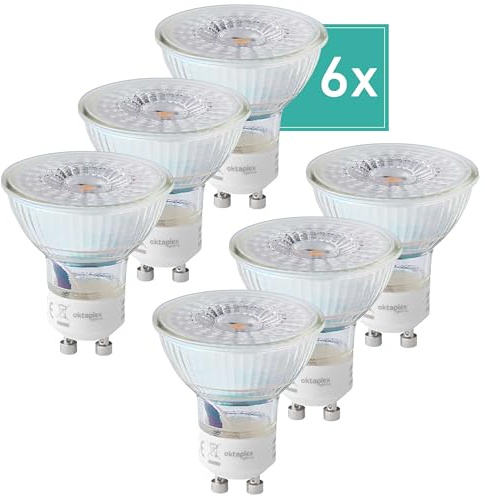 Oktaplex 6x Lux LED GU10 2700K warmweiß Leuchtmittel ersetzt 55W Halogen