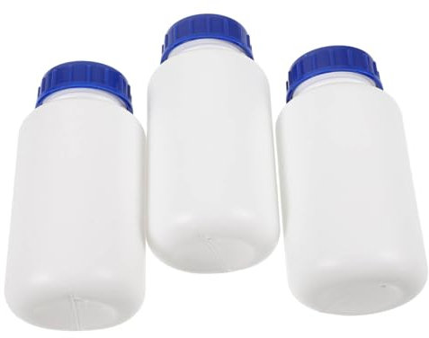 VILLFUL 3 Stück-pack Laborflaschen Mit Verschluss 500 Ml Dickwandige Kunststoff Reagenzflaschen Probenflaschen Für Chemikalien Und Labor Auslaufsicher Für Forschung Und Industrie