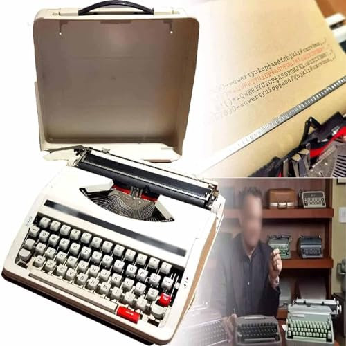 Generisch Tragbare Manuelle Schreibmaschine Vintage Klassische Retro-Alte Schreibmaschine Für Schriftsteller Doppelspule Schwarzes Rotes Band Traditionelle Schreibmaschine Klassische,B