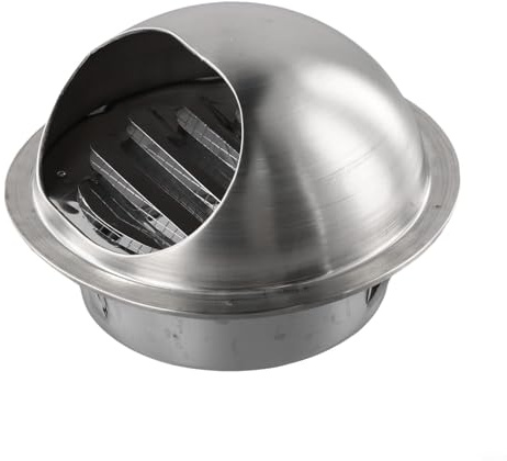 Honseadek Rejilla de ventilación externa de acero inoxidable, rejilla de ventilación redonda, para tubos de ventilación de secadora, rejillas de ventilación de baño y extractores (100 mm)