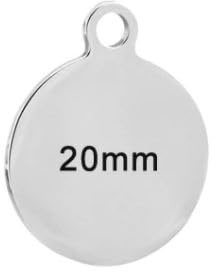 Hundemarke aus Edelstahl D-20mm Adressanhänger Tiermarke inkl. Laserbeschriftung (Silber)