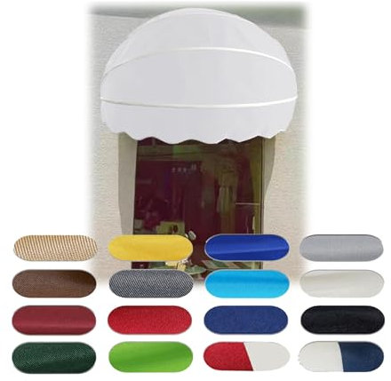 140/150/160/170 Cm Tende Da Sole Da Balcone, Tende Cappottina Da Sole, Tettoia A Cupola Pieghevole Per Porte, Tende Da Sole A Cupola, For Cortile Negozio Cafe Giardino(White,160cm-62.99in)
