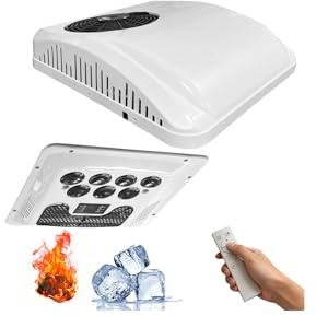 Treeligo Dachklimaanlage für Wohnmobile 9500 BTU Heizung & Kühlung, 12 Volt DC AC, bürstenlose Kompressoren, Ultra-Leise für LKW, Wohnmobile, Wohnwagen, Wohnwagen, Anhänger und Wohnmobil