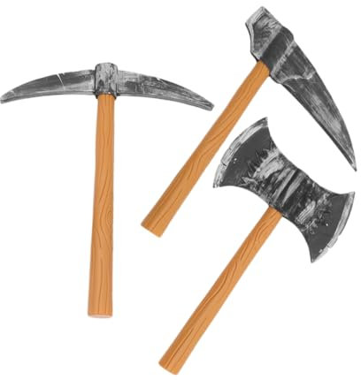 TOYANDONA 3stücke Teiliges Dwarf Cosplay Requisiten Schaumstoff Pickaxe Sickle Für Halloween Bühnenaufführungen Leicht Tragbar Kostüm-Accessoires