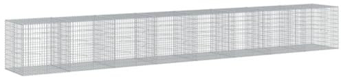Panier en gabion galvanisé avec couvercle 800 x 100 x 100 cm, mur de soutènement, clôture en gabion, treillis métallique en acier durable pour aménagement paysager et contrôle de l'érosion