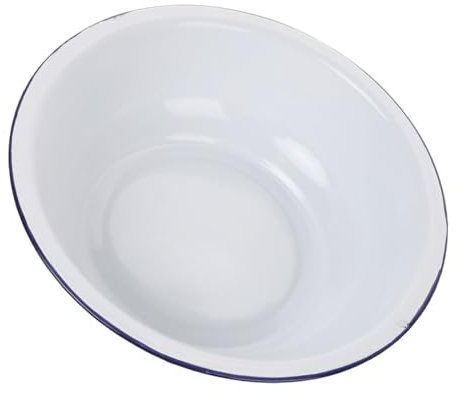 SOLUSTRE Ciotola Rotonda in Smalto Per Cucina Vassoio in Metallo Smaltato Vecchio Stile Per Servire Frutta Insalate e Cereali Design Retrò