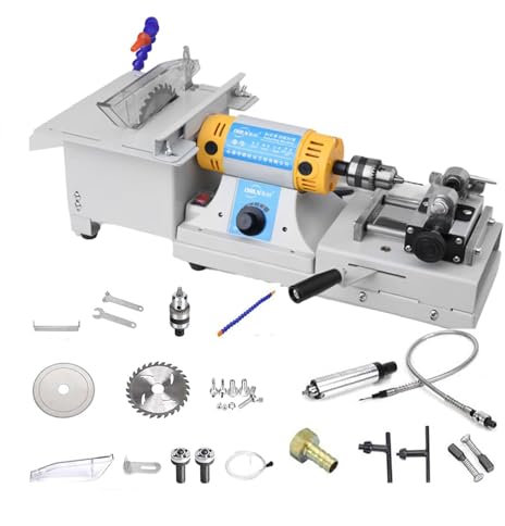 Genérico Sierra De Mesa De Joyería Multifuncional, Ajustable 800-10000 RPM, para Cortar, Esmerilar, Perforar, Grabar Y Pulir En Joyería, Carpintería Y Fabricación Artesanal,Standard Configuration