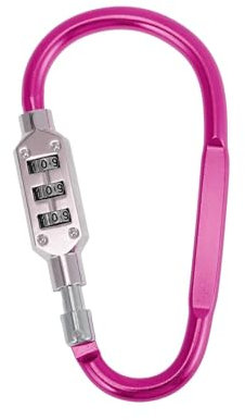 QUARKZMAN Lucchetti Combinati, Serratura a Combinazione a 3 Cifre con Clip a D, Lucchetto a D da 62mm per moto Bicicletta, Rosa Rossa