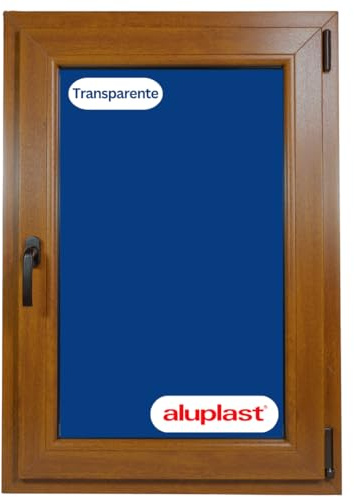 Fenêtre PVC renforcée chêne doré | Verre Climalit Mat | Profil Aluplast | Livraison 24/48h (800 x 1000 Droite Transparente)