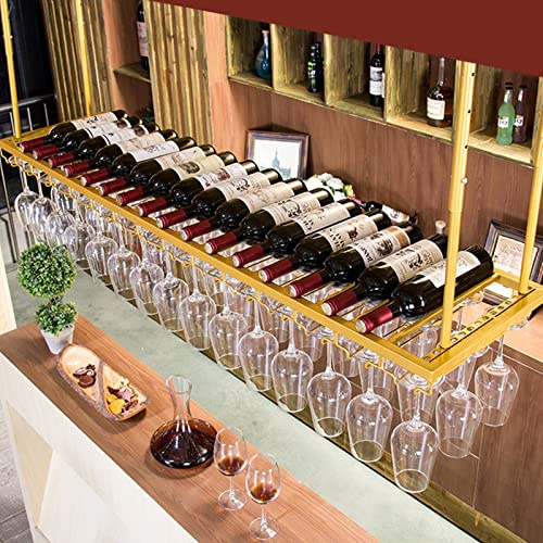 An der Decke hängende Bareinheit, Weinregal aus Metall zum Aufhängen, Weinflaschenregale an der Decke, rustikales Dekorationsregal, Weinglashalter, für unter dem Schrank, in der Küche, in der Bar