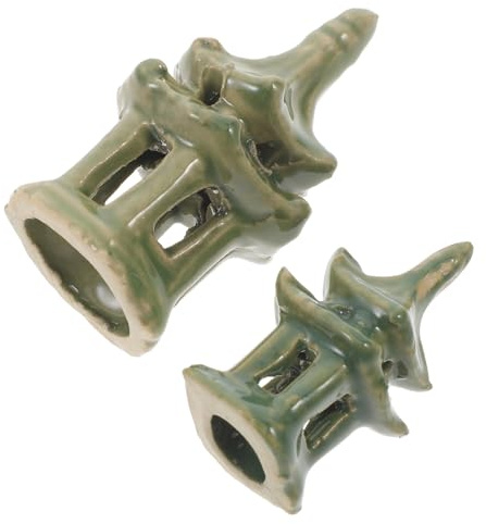 TOYANDONA 2piezas Estatua De Pabellón Miniatura Decoración De Jardín Zen Adorno De Pabellón para Pecera Estilo Chino