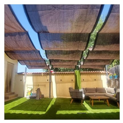 Voile d'ombrage rétractable en forme de U - Imperméable - Filtre solaire - 2 x 1 m - Pour extérieur, pergola, jardin, terrasse et terrasse - Protection UV