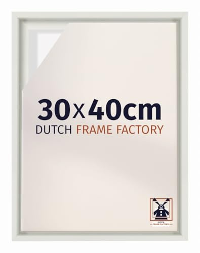 Dutch Frame Factory - Schattenfugenrahmen 30x40 - Weiß Matt - Rahmen für Leinwand Bilder auf Keilrahmen - MDF - Lausanne