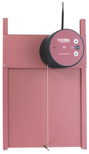 Kerbl Hobbyfarming Automatische Hühnertür Duo Pro Plus, Hühnerklappe, rosé, Kunststoff/Aluminium, Größe S 47x32,5cm, Tageslicht- und Zeitsteuerung, Selbstverriegelung, 70531-Rose