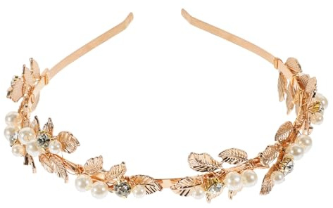 DECORNIJIA Goldener Lorbeerkranz Haarreif mit Barock design Stirnband für Braut Eleganter Kopfschmuck für Hochzeit Party und Festliche Anlässe