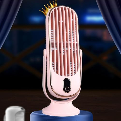 OVAQUIXI Quiet Oscillating Desktop Fan High Efficiency Energy Efficient 5 Speeds for Bedroom Living Room (Pink)
