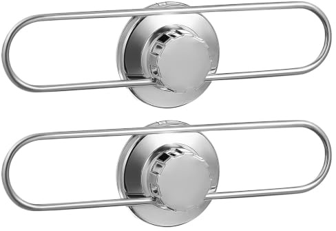 Artibetter Appendini per Asciugamani da Bagno Ventosa in Acciaio Inossidabile 2 Pezzi, Design Flessibile e Salvaspazio per Piccoli Ambienti e Lavanderie